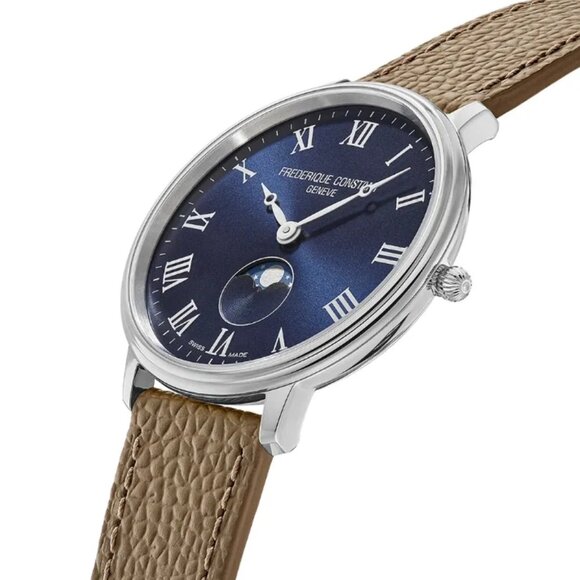 Frederique Constant Unisex Classic Moon Quartz Brown Watch 38 MM FC-206RN3S6 - Picture 4 of 5